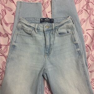 Hollister Women's Sky Blue High Rise Jeans